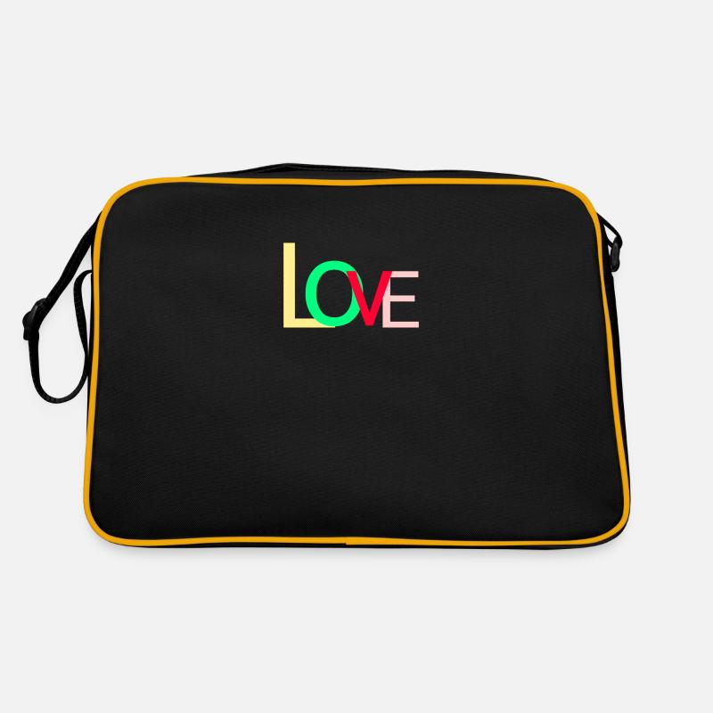 Love - Retro Tasche - Schwarz/Gold
