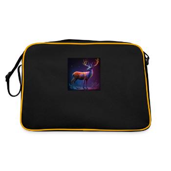 Cerf coloré, design unique - Sac Retro - noir/or - Dos