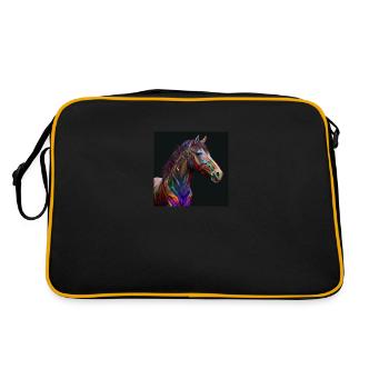 Cheval coloré, design unique - Sac Retro - noir/or - Dos