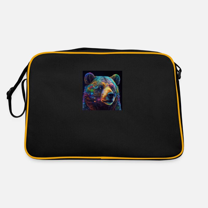 Farbiger Bär, einzigartiges Design Retro Tasche