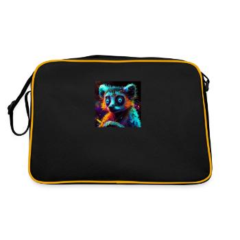Lémurien coloré, design unique - Sac Retro - noir/or - Dos