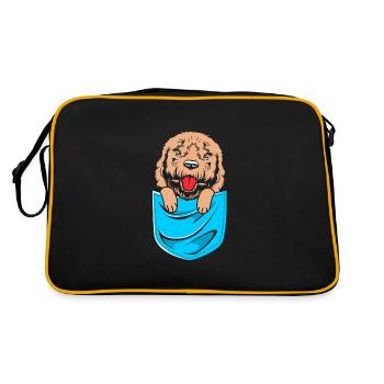 Goldendoodle - Retro Tasche - Schwarz/Gold - Hinten
