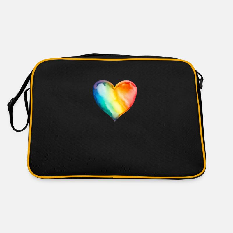 Rainbow Heart Retro Bag