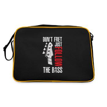 Bassist E-Bass Musiker - Retro Tasche - Schwarz/Gold - Hinten