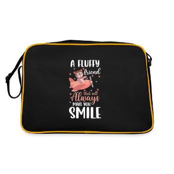 Teddybär Kuscheltier Spielzeug Schwanger - Retro Tasche - Schwarz/Gold - Hinten