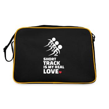 Ich Liebe Kurze Strecke Und Eislaufen - Retro Tasche - Schwarz/Gold - Hinten