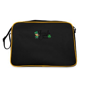 Shamrocks and Cheers - Retro Tasche - Schwarz/Gold - Hinten