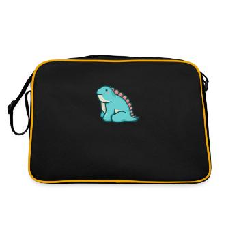 hugadino Chuck, dino, cute dinosaur - Retro Bag - black/gold - Back