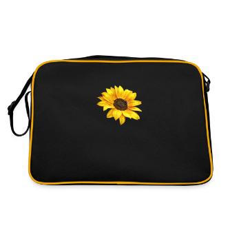 Sonnenblume - Retro Tasche - Schwarz/Gold - Hinten