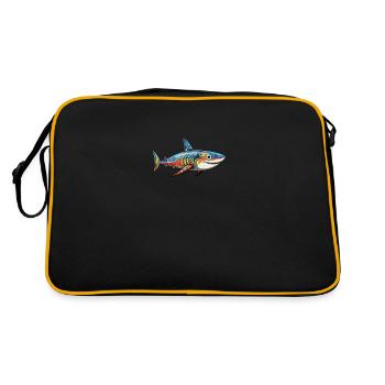 Australien - Hai - Retro Tasche - Schwarz/Gold - Hinten
