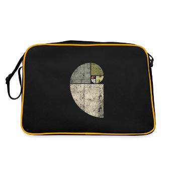 Distressed Fibonacci Spiral - Retro Bag - black/gold - Back