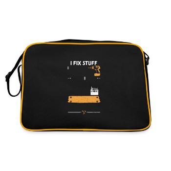 I Fix Stuff - Handyman - Retro Bag - black/gold - Back