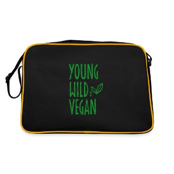 Young Wild And Vegan - Plant Based Vegetarian - Retro Bag - black/gold - Back