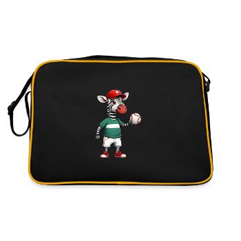 Zebra Tim plays baseball - Retro Bag - black/gold - Back