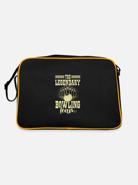 Legendary Bowling Team - Retro Tasche - Schwarz/Gold - Hinten