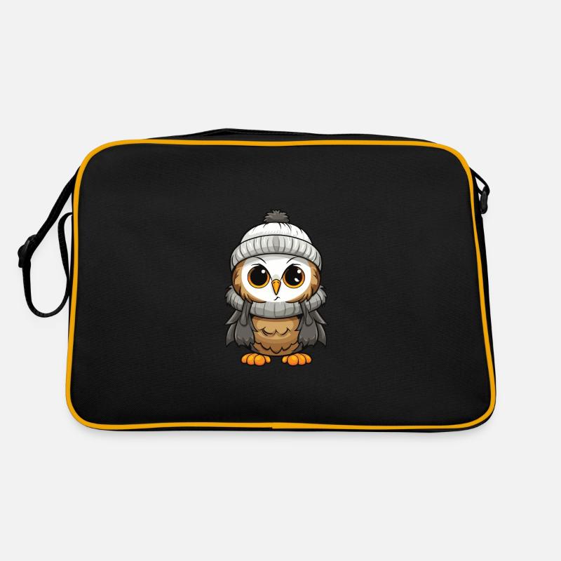 Eule Comic Winter Cozy Retro Tasche