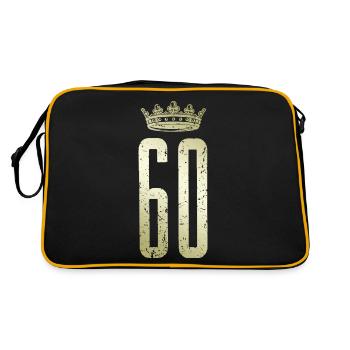 60 Nummer Krone - Retro Tasche - Schwarz/Gold - Hinten