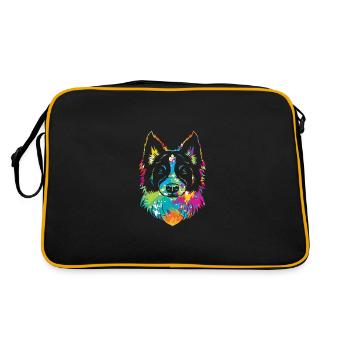 Border Collie - Sac Retro - noir/or - Dos