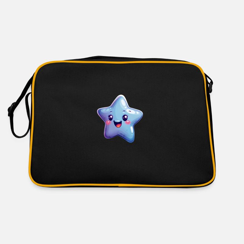 Stern - Retro Tasche - Schwarz/Gold