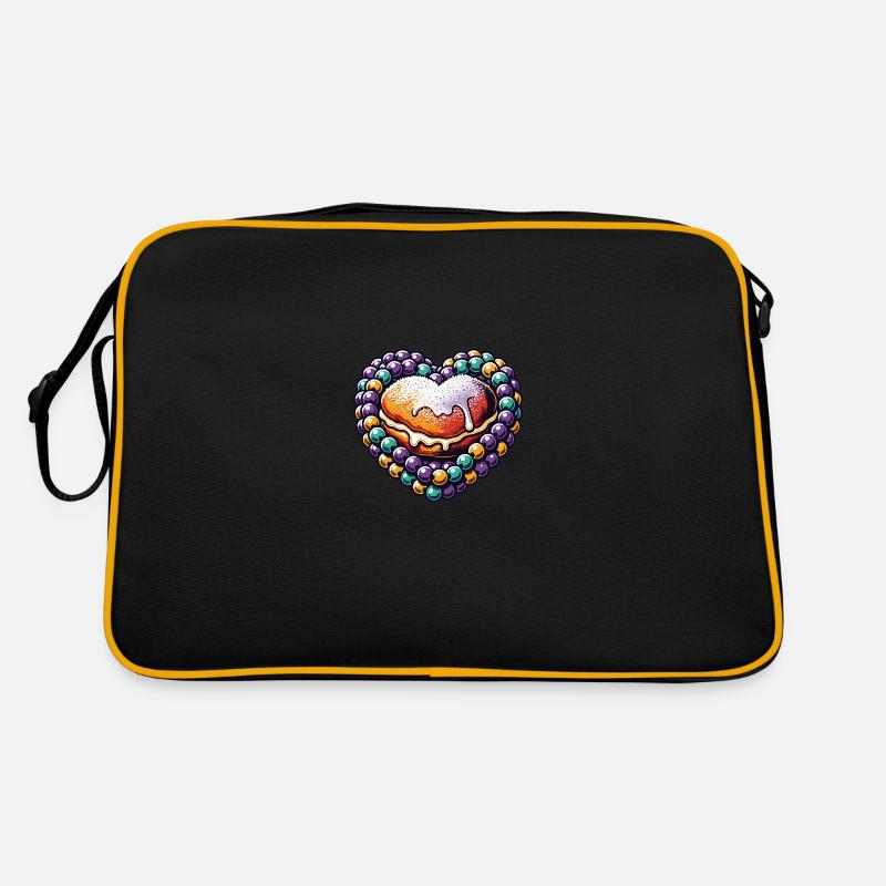 Herz aus Zuckerperlen mit Gebäck Retro Tasche