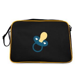 Concept de cadeau pour la naissance de bébé en 2026 - Sac Retro - noir/or - Dos