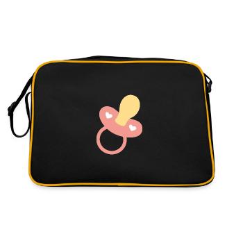 Concept de cadeau pour la naissance de bébé en 2026 - Sac Retro - noir/or - Dos