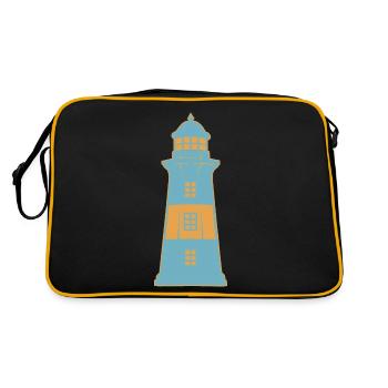 Lighthouse in the maritime coast - Retro Bag - black/gold - Back