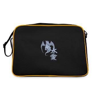 Caractères japonais du dragon - Sac Retro - noir/or - Dos