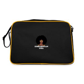 zimbabwe girl, zimbabwe - Retro Bag - black/gold - Back