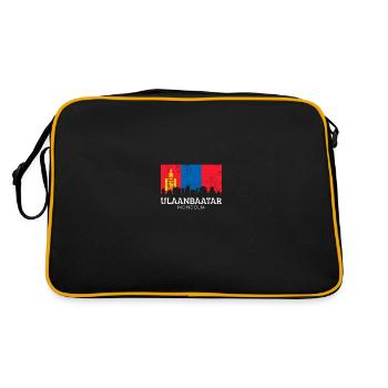 ulanbataar, Mongolian flag mongolia - Retro Bag - black/gold - Back