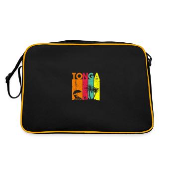 tonga, vintage polynesian tonga - Retro Bag - black/gold - Back