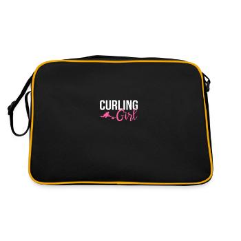 Curling girl, curling - Retro Bag - black/gold - Back