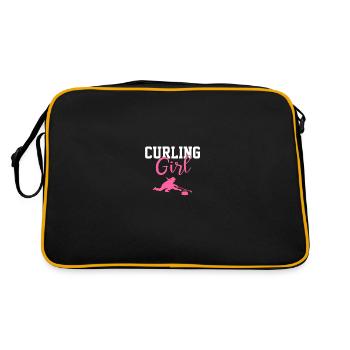 Curling girl, curling - Retro Bag - black/gold - Back
