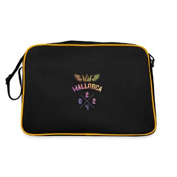 Mallorca 2024 Krone Team Bunt - Retro Tasche - Schwarz/Gold - Hinten