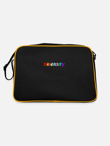 Diversity - Retro Tasche - Schwarz/Gold - Hinten