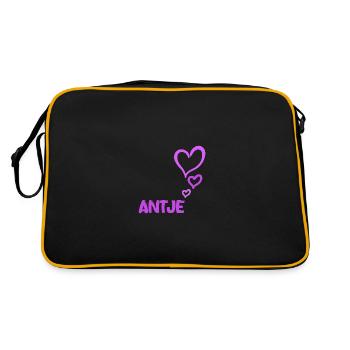 First name Antje - Retro Bag - black/gold - Back