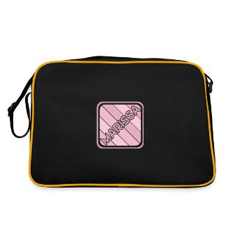 Marissa als Vorname - Retro Tasche - Schwarz/Gold - Hinten