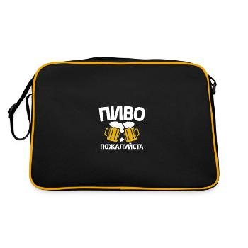Please a beer saying in Russian for Russians from - Retro Bag - black/gold - Back
