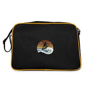 Rétro coucher de soleil surfeur Kick Out vagues surf - Sac Retro - noir/or - Dos