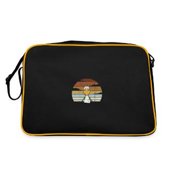 Comic Dodo Retro Sunset Funny Bird - Retro Bag - black/gold - Back