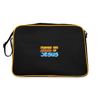 Jesus Christ Has Victory Over Demons - Retro Bag - black/gold - Back