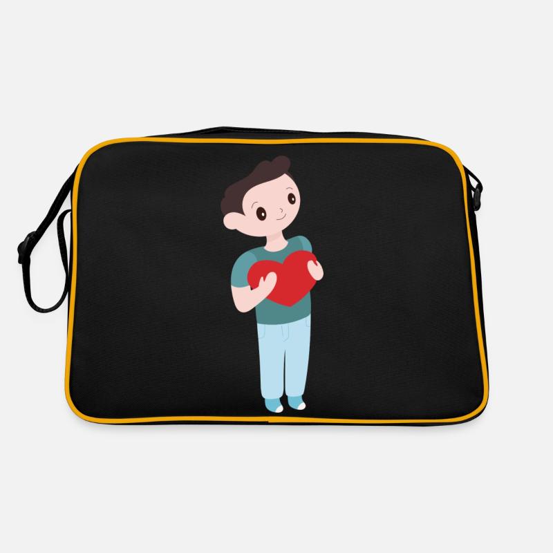 Junge mit Herz Retro Tasche