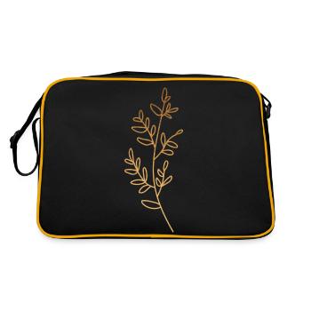 Gold Foliage Flora Line Art - Sac Retro - noir/or - Dos