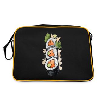 Design de streetwear esthétique Futomaki Sushi Japan - Sac Retro - noir/or - Dos