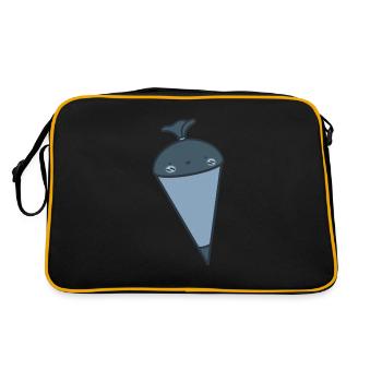 Joli cône d’école bleu - Sac Retro - noir/or - Dos