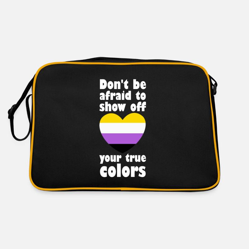 True Colors Non Binary Gay Pride LGBT Retro Tasche