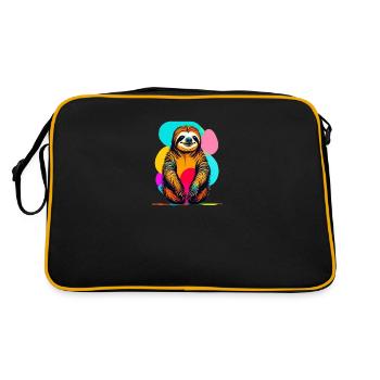 Faultier - Retro Tasche - Schwarz/Gold - Hinten