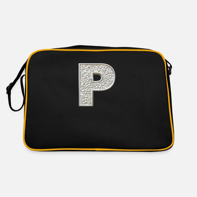 P, letter, letter P, initial, initial P, monogram, Retro Tasche