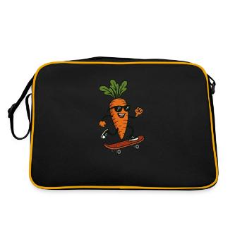 Kickflip Carrot: The Rad Root on Wheels - Retro Bag - black/gold - Back