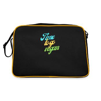 Il est temps de devenir végétalien - Sac Retro - noir/or - Dos